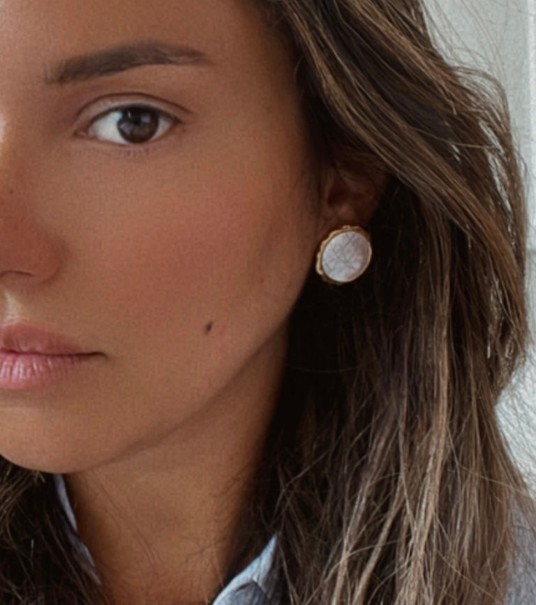 Gwen Mother of Pearl Stud — Soul Flow Apparel