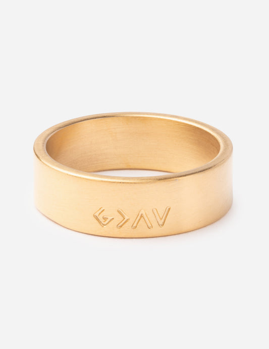 Highs and Lows Matte Gold Ring – Christian Ring