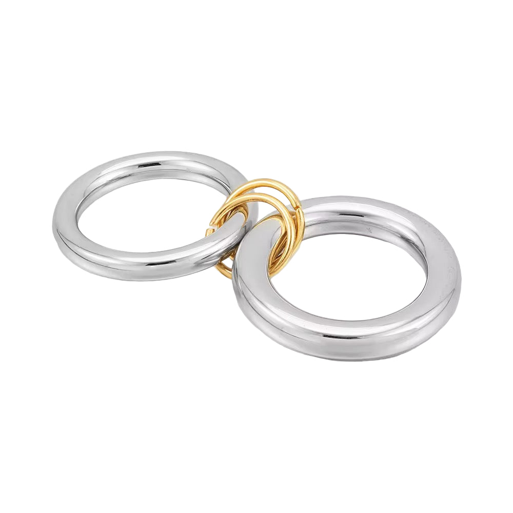 Preston Two Tone Stacked Ring, view 15 — Soul Flow Apparel