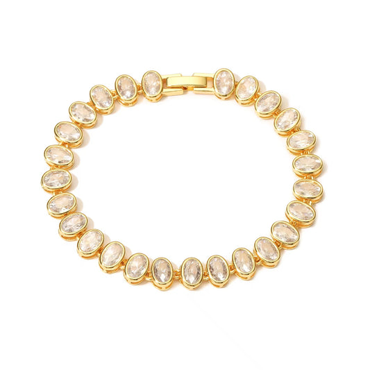 Oval Bezel Tennis Bracelet, view 19 — Soul Flow Apparel