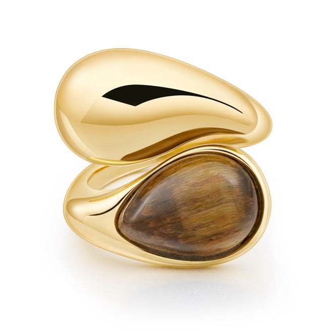 Cami Tiger Eye Stacked Ring, view 22 — Soul Flow Apparel