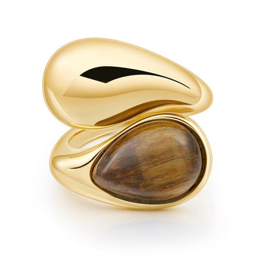 Cami Tiger Eye Stacked Ring, view 22 — Soul Flow Apparel