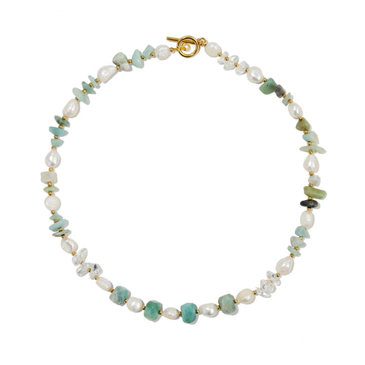 Aquamarine Toggle Necklace, view 9 — Soul Flow Apparel