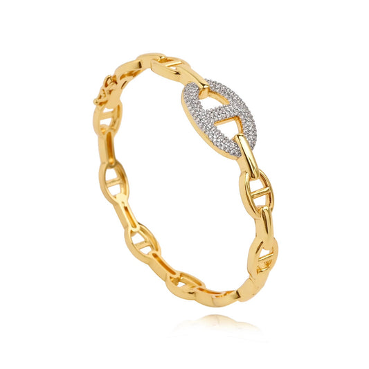 Rosie Two Tone Pave Bracelet, view 9 — Soul Flow Apparel