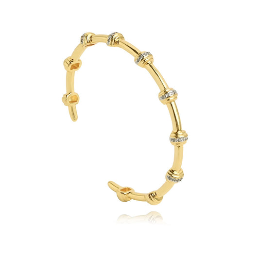 Pave Two Tone Studded Cuff, view 3 — Soul Flow Apparel