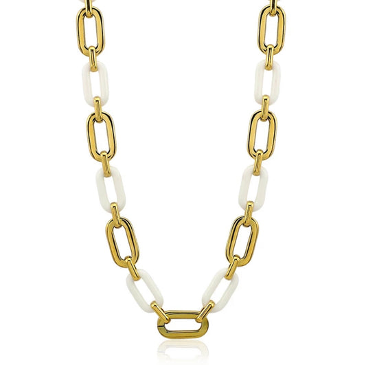 Jenna Acrylic Necklace - White — Soul Flow Apparel