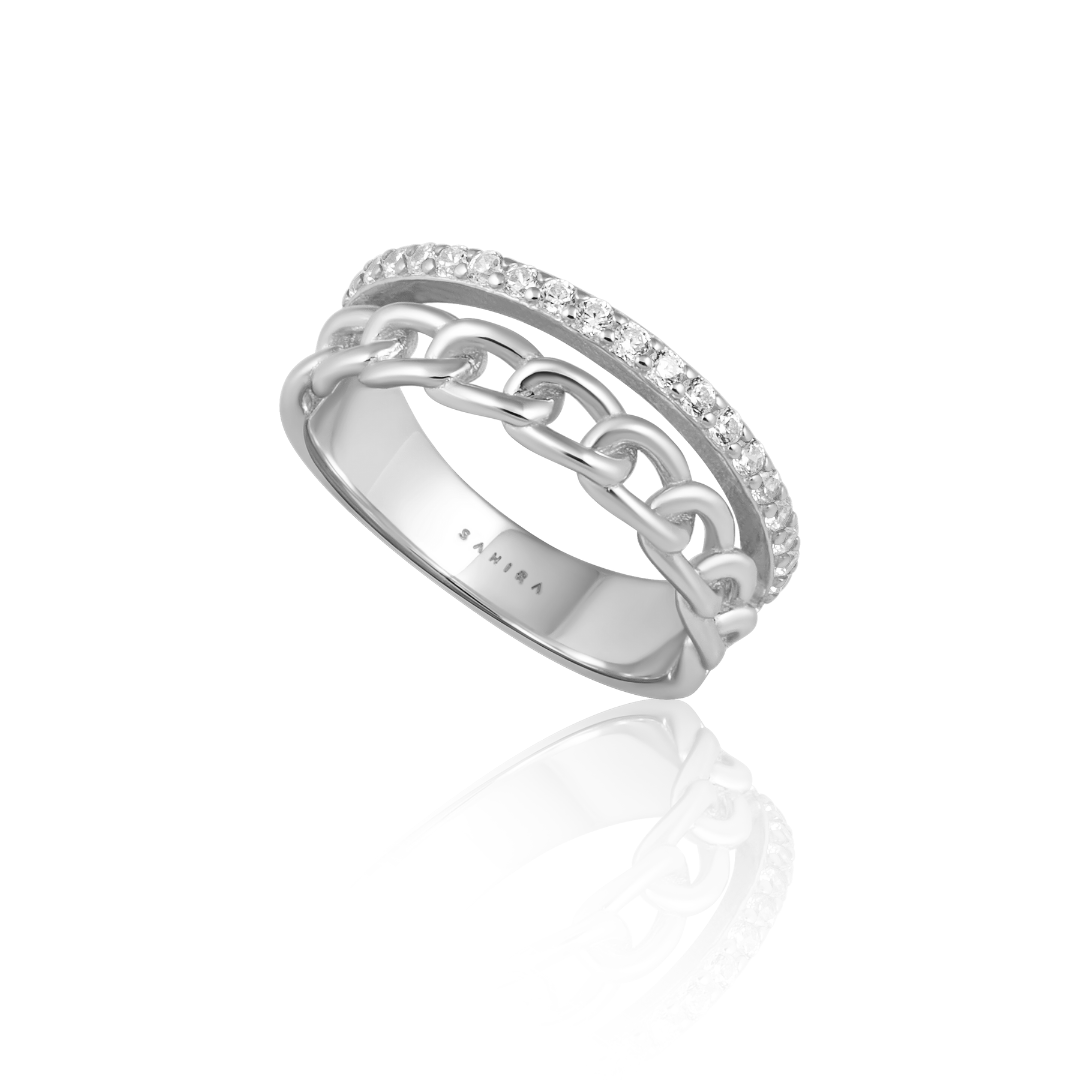 Jolene Cz Chain Ring — Soul Flow Apparel