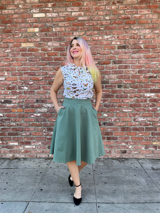 Charlotte Skirt in Sage - Plus Sizes Only — Soul Flow Apparel