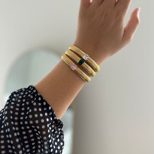 Serenity Pink Cz Gold Bracelet — Soul Flow Apparel
