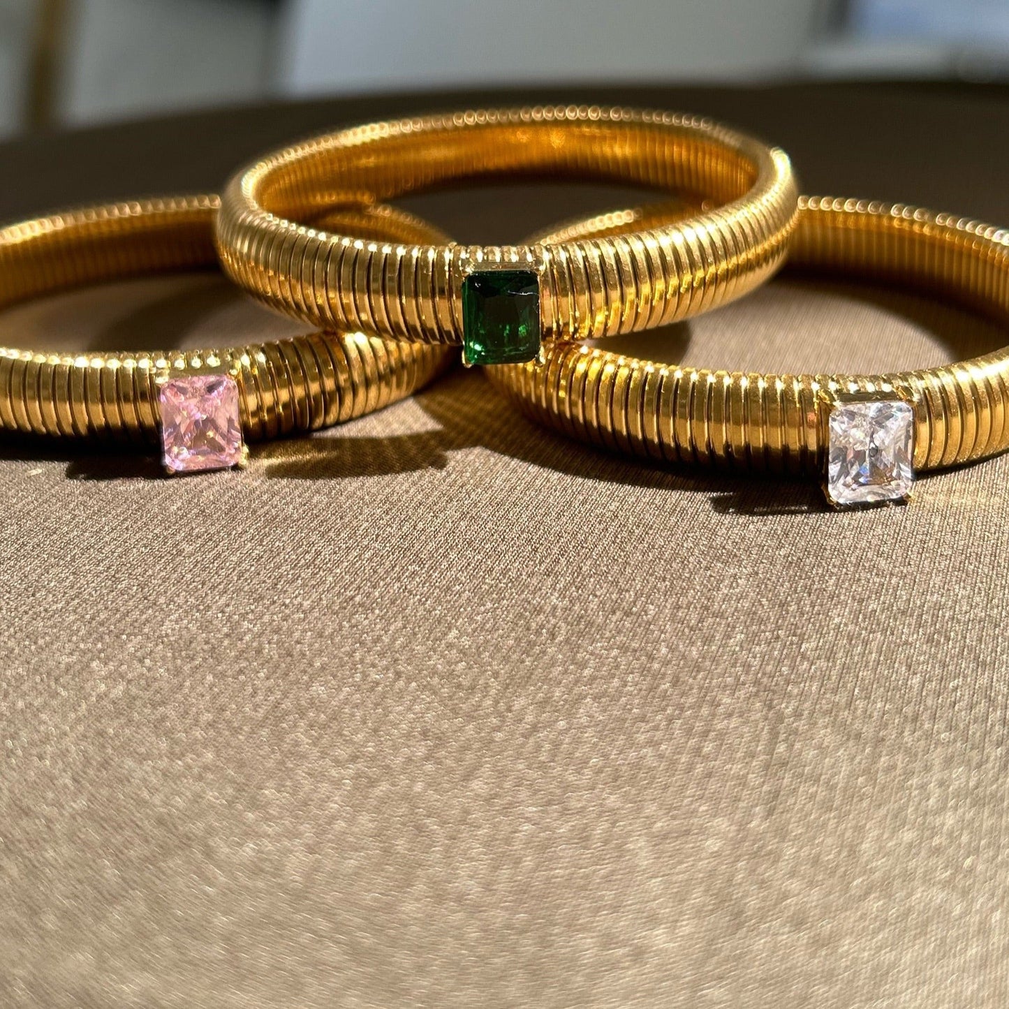 Serenity Pink Cz Gold Bracelet — Soul Flow Apparel