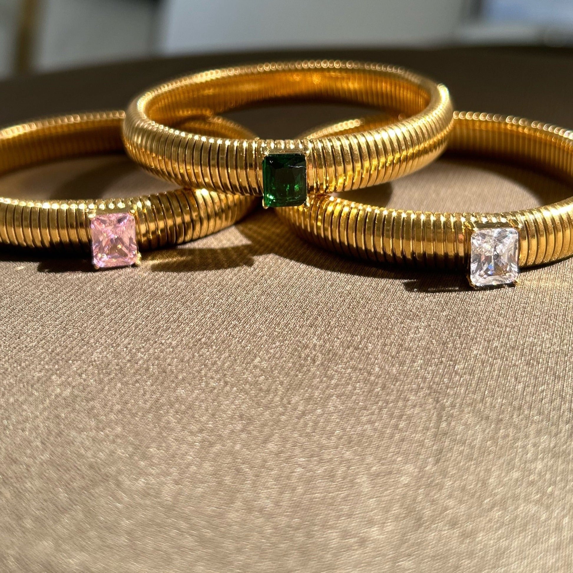 Serenity Pink Cz Gold Bracelet — Soul Flow Apparel