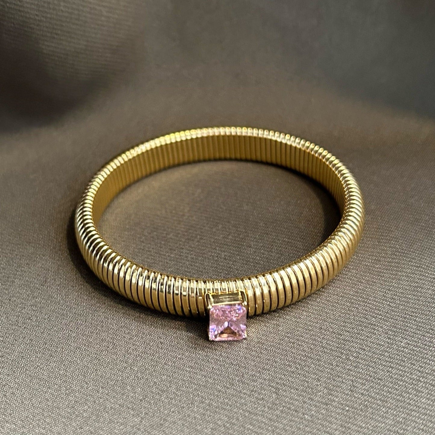Serenity Pink Cz Gold Bracelet — Soul Flow Apparel