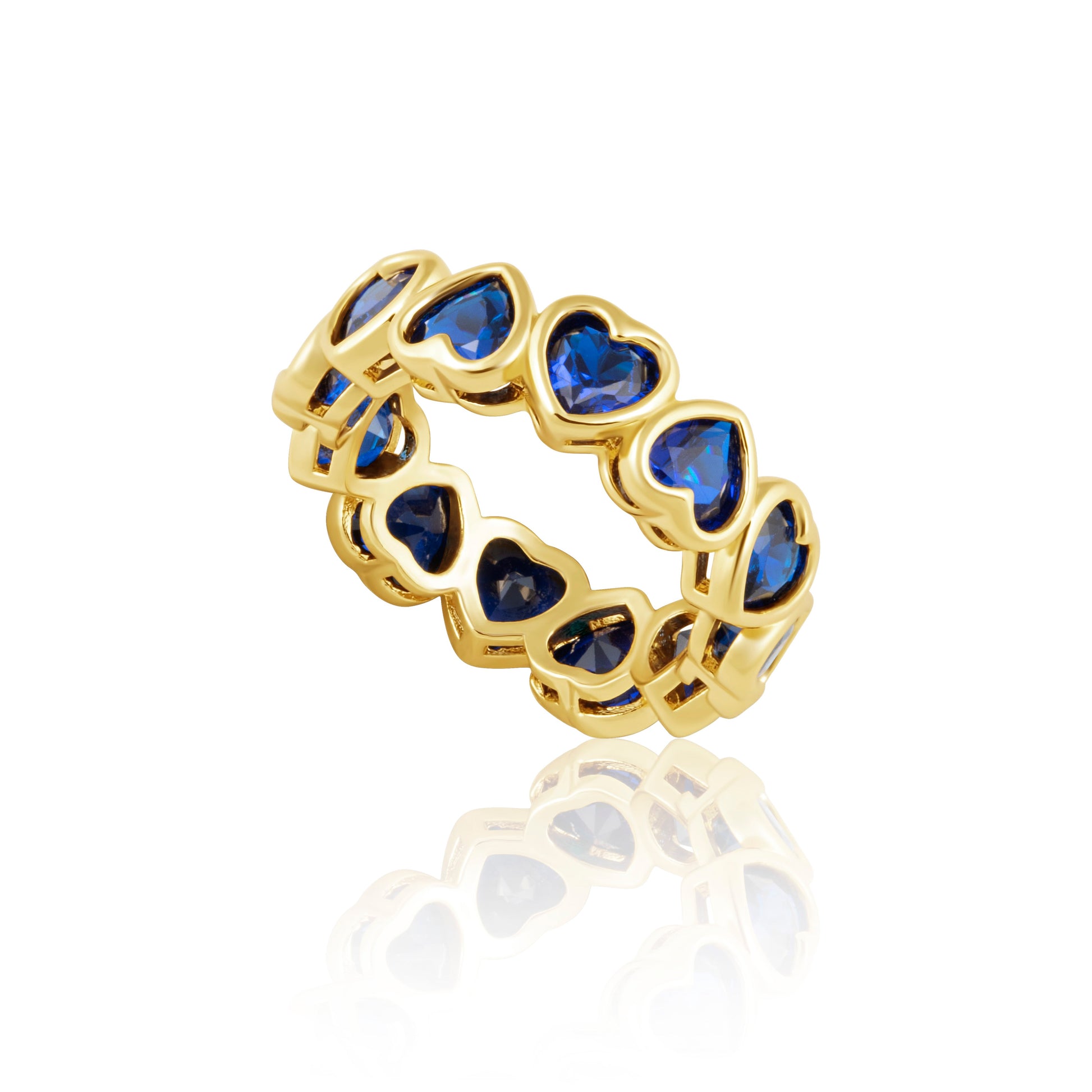 Bezel Heart Ring Sapphire — Soul Flow Apparel