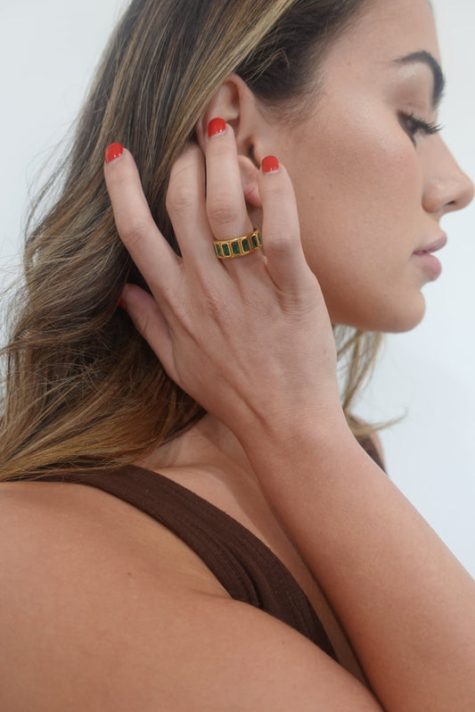 Peyton Emerald Band Ring — Soul Flow Apparel
