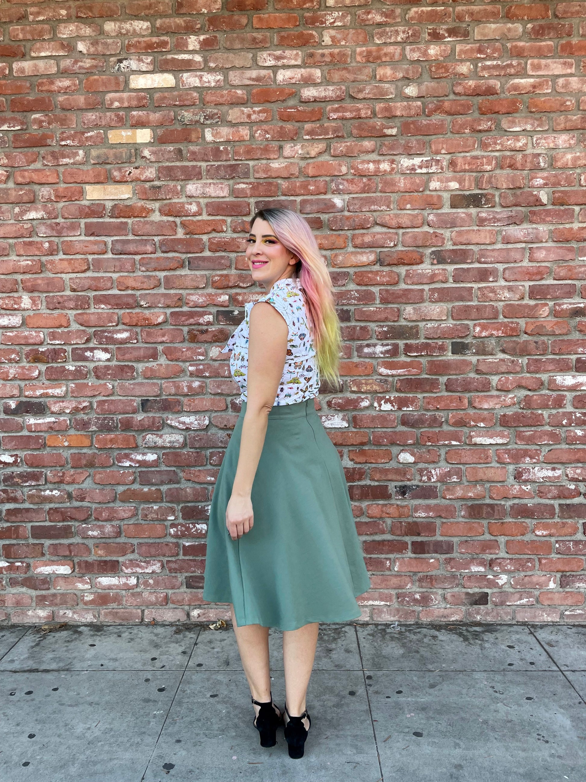 Charlotte Skirt in Sage - Plus Sizes Only — Soul Flow Apparel