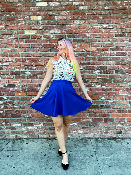 Royal Blue Skater Skirt — Soul Flow Apparel