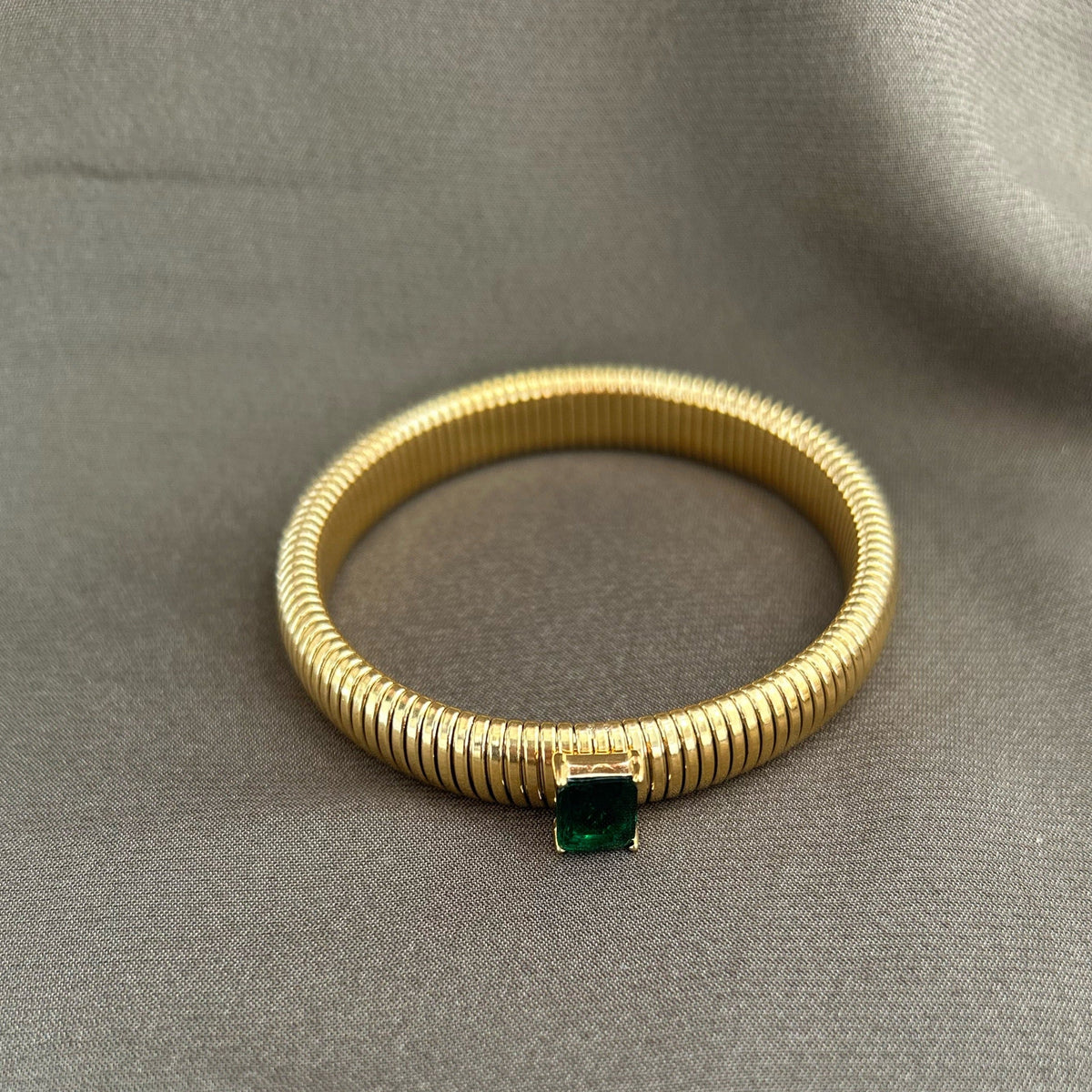 Serenity Emerald Cz Gold Bracelet — Soul Flow Apparel