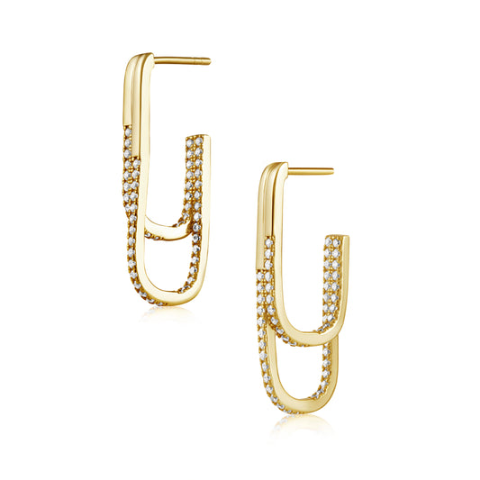 Jasmine Pave Double Hoop — Soul Flow Apparel