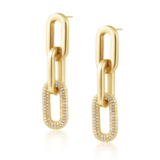 Jenna Pave Earrings - Gold — Soul Flow Apparel