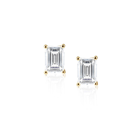 Katie Emerald Cut Studs — Soul Flow Apparel