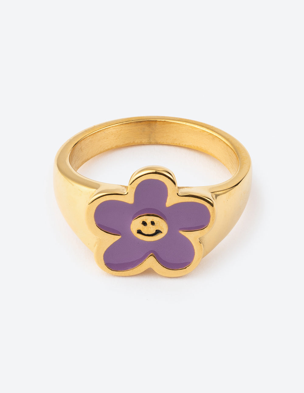 Lavender Smiley Flower Ring – Christian Ring