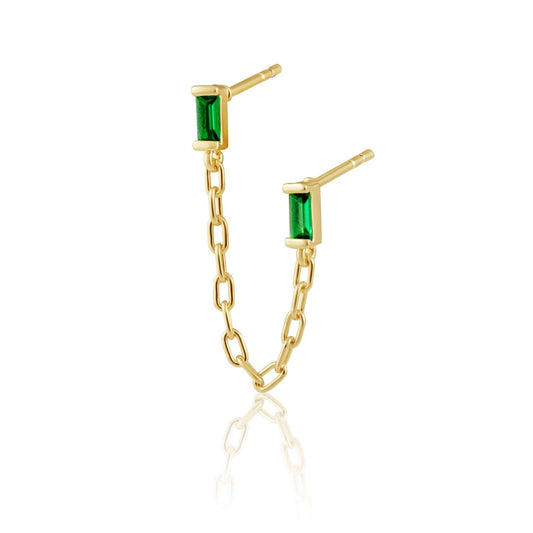 Malia Emerald Double Stud Earring — Soul Flow Apparel