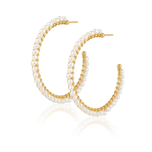 Marilyn Pearl Hoops — Soul Flow Apparel