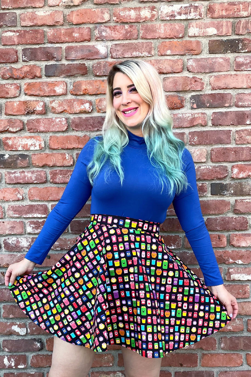 Blue Mock Neck Top in skirt — Soul Flow Apparel