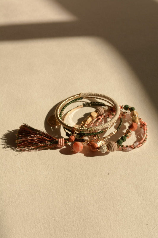 Moroccan Stacked Charm Bracelet-Soul Flow Apparel