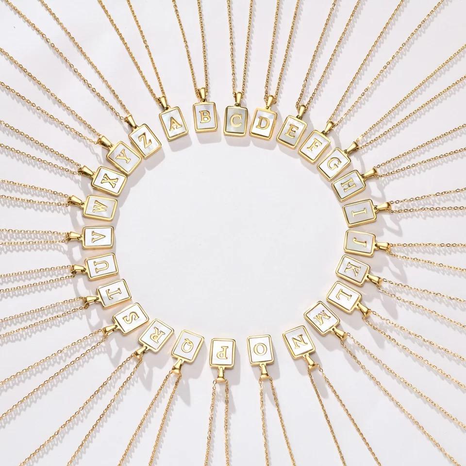 Mother of Pearl Initial Cards — Soul Flow Apparel