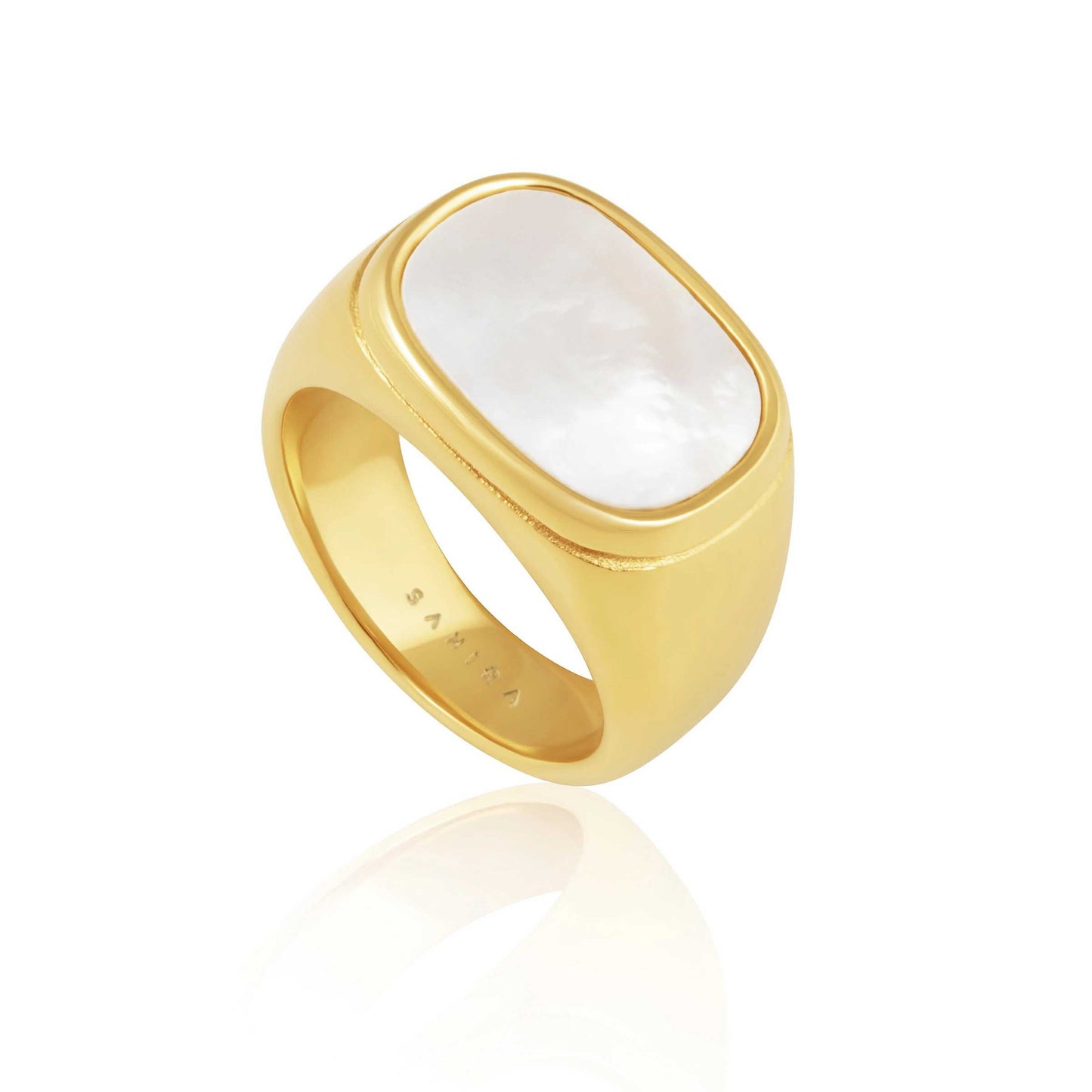 Mother of Pearl Signet Ring — Soul Flow Apparel