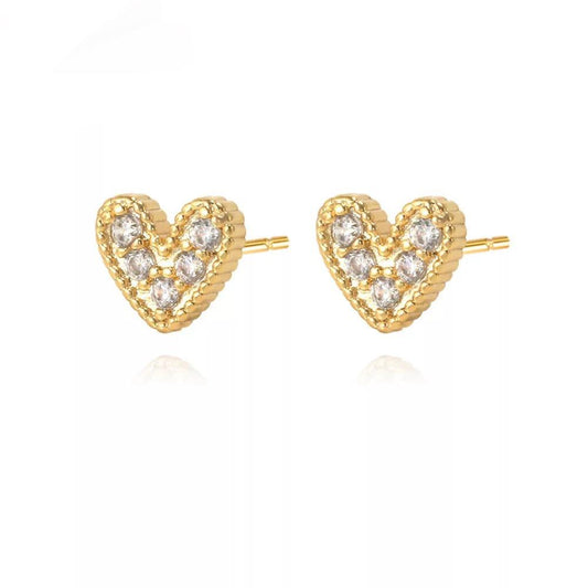 Nia Pave Heart Studs — Soul Flow Apparel