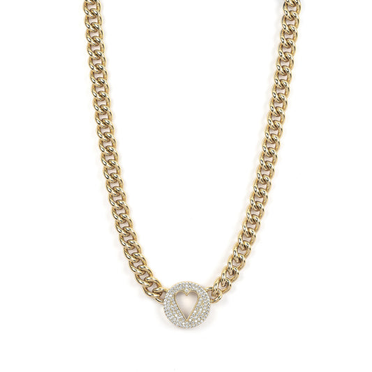 Pave Heart Chain Necklace — Soul Flow Apparel