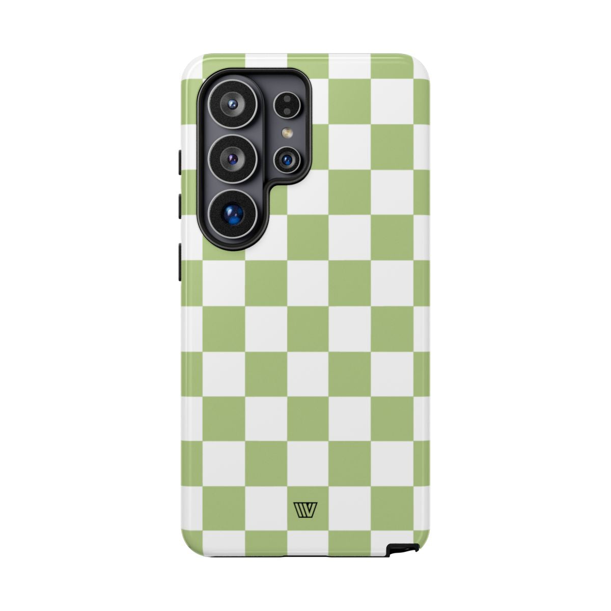 PALE OLIVE WHITE CHECKERBOARD | Tough Phone Case