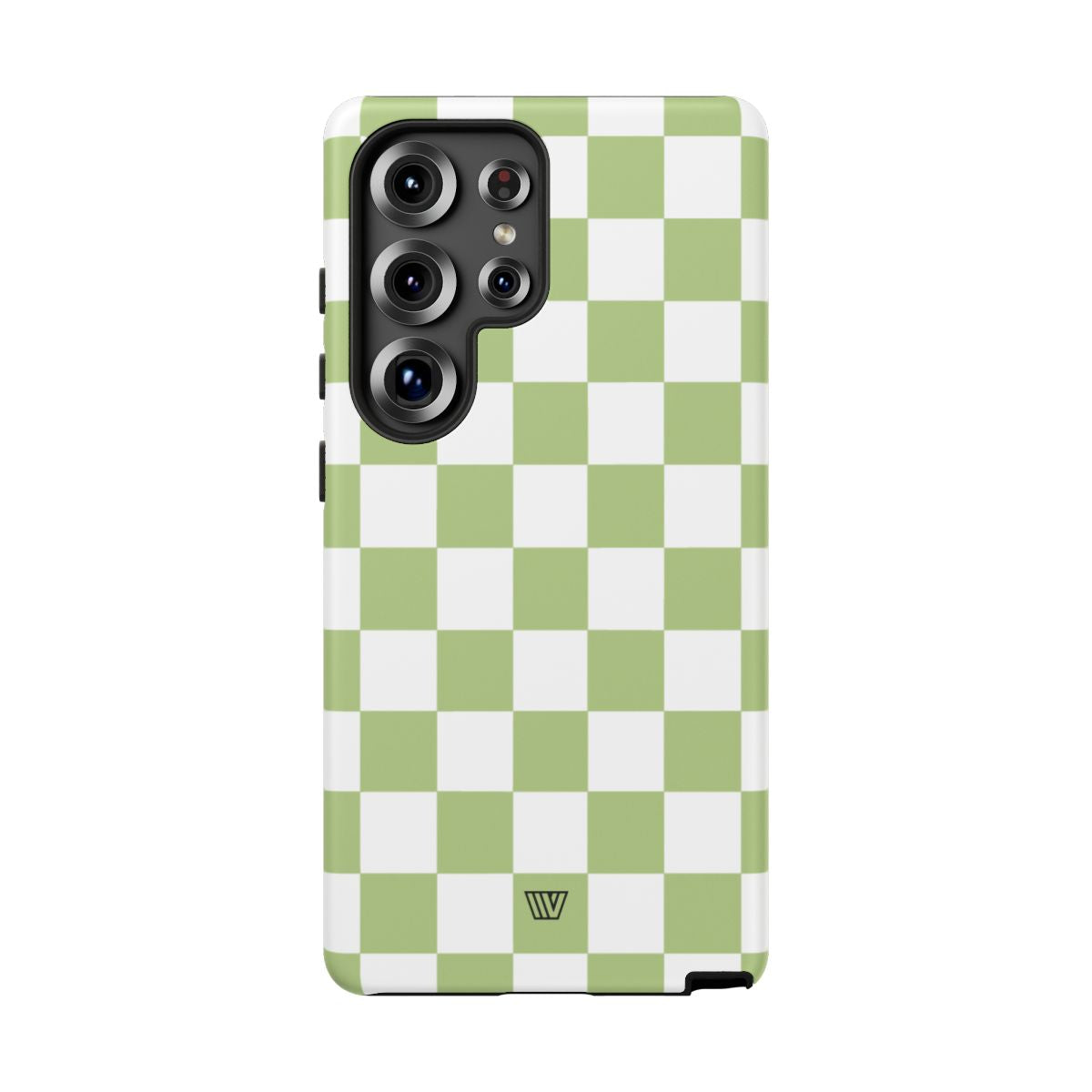 PALE OLIVE WHITE CHECKERBOARD | Tough Phone Case