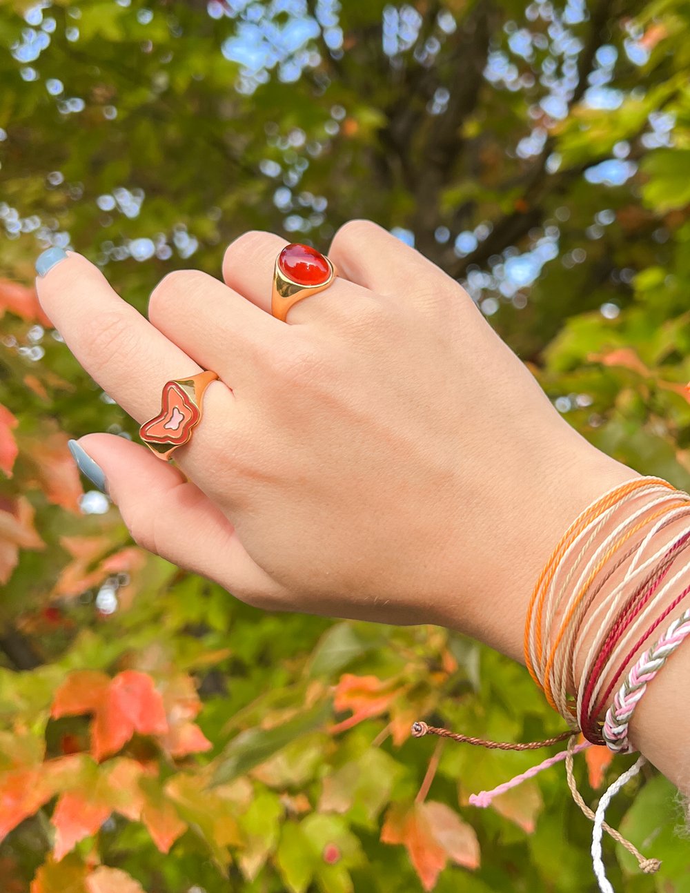 Pink Enamel Butterfly Ring – Christian Ring
