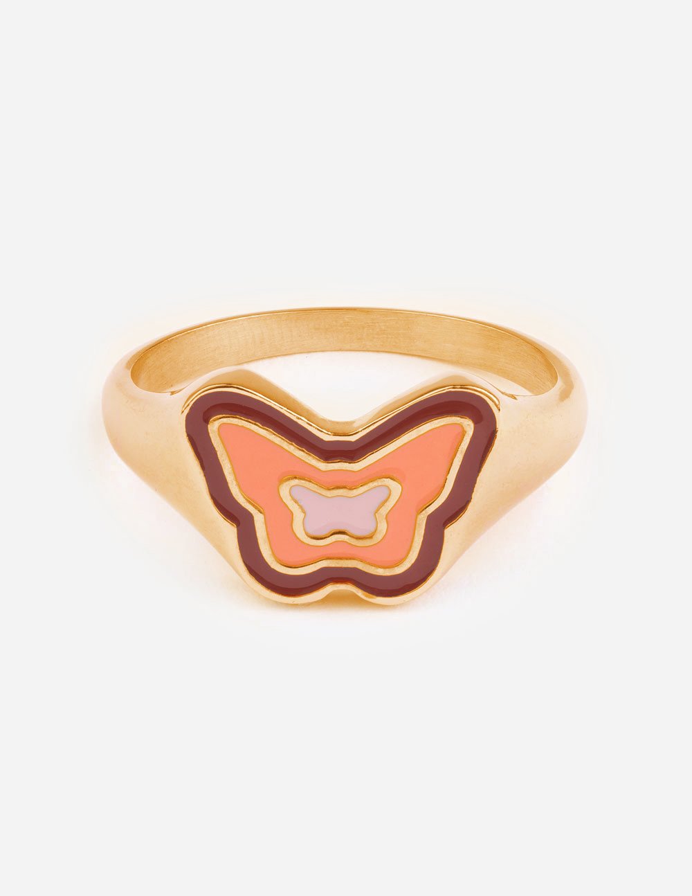 Pink Enamel Butterfly Ring – Christian Ring