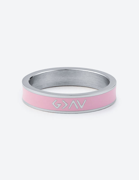 Pink Enamel Highs and Lows Ring – Christian Ring