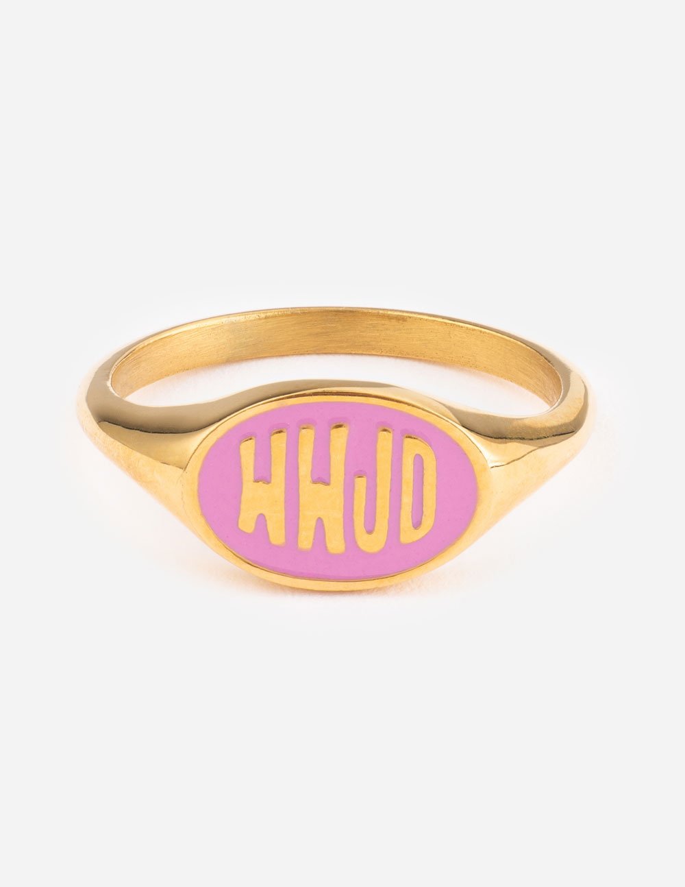 Pink Enamel WWJD Ring – Christian Ring