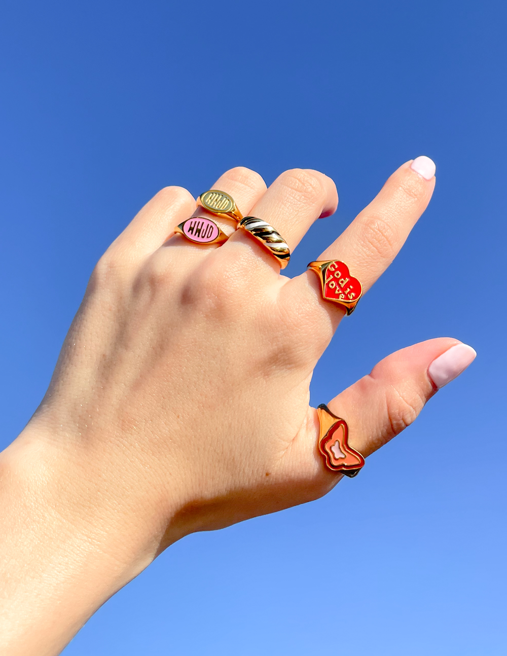 Pink Enamel WWJD Ring – Christian Ring