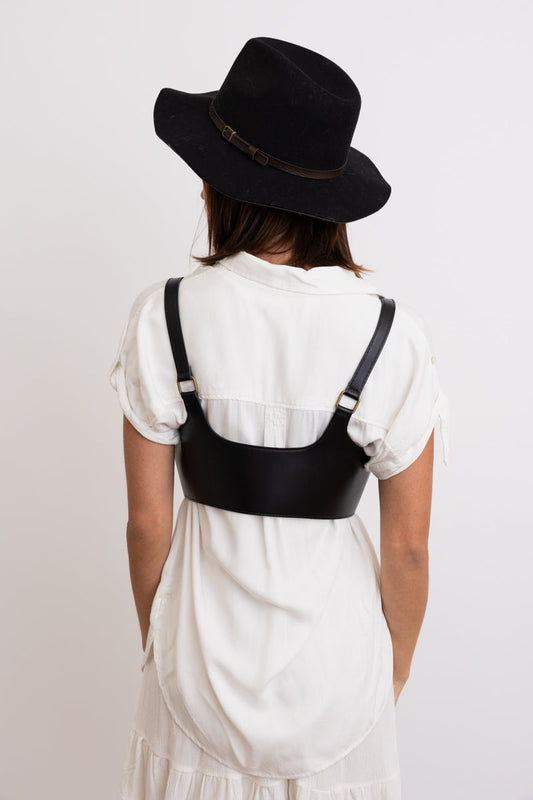 🖤 Punk Style Black Leather Harness Belt - Adjustable Straps Leto Collection
