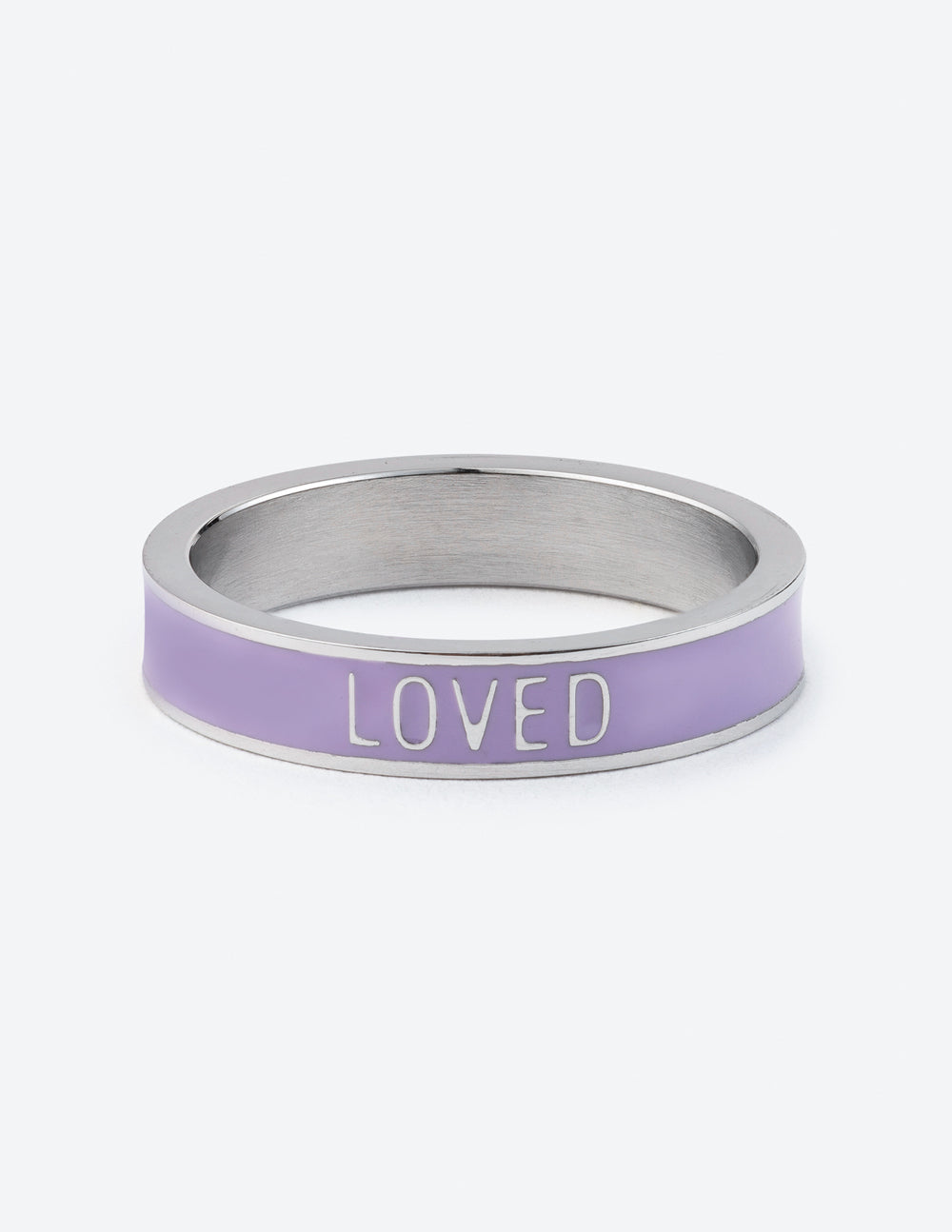 Lavender Enamel Loved Ring – Christian Ring