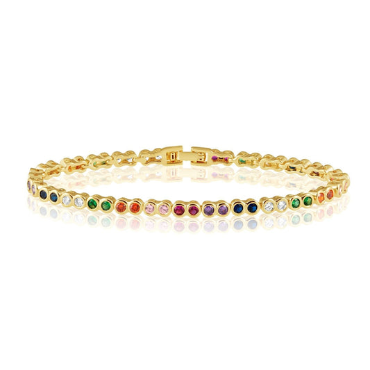 Rainbow Bezel Tennis Bracelet — Soul Flow Apparel
