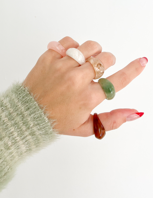 Resin Dome Ring Set – Christian Ring
