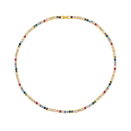 Rainbow Tennis Necklace, view 1 — Soul Flow Apparel