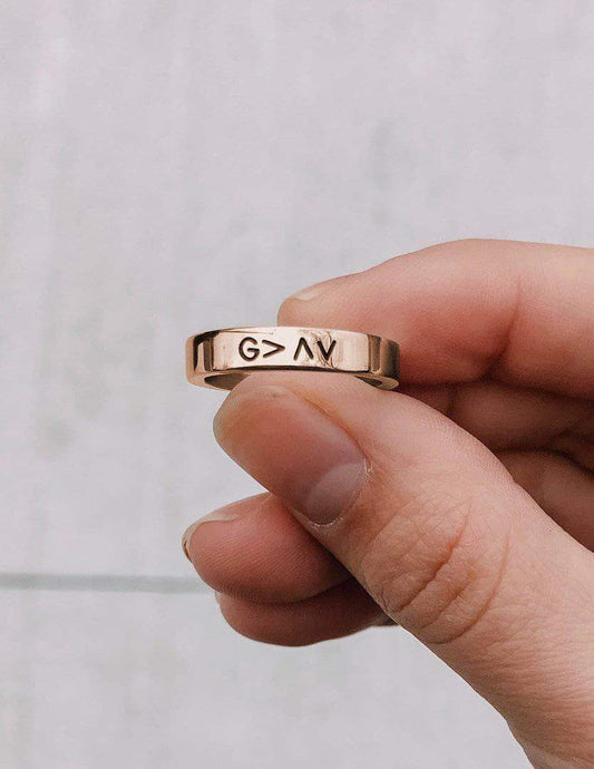 Rose Gold Highs and Lows Ring – Christian Ring