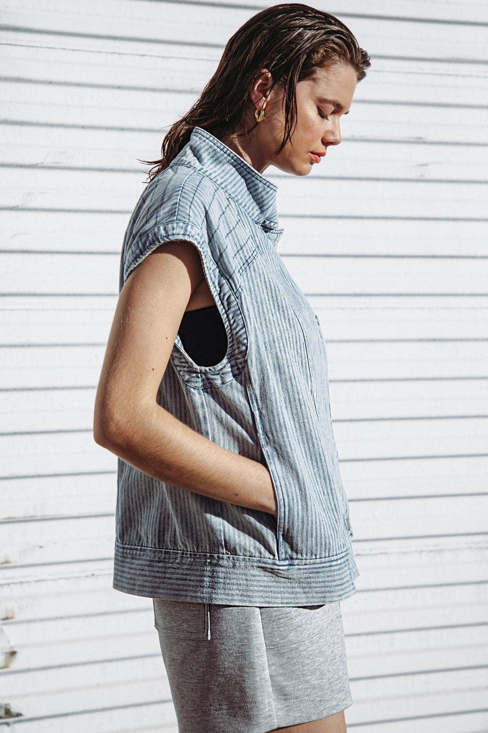 Late Summer Nights Denim Vest in 20lig 20str 20aci12 — Soul Flow Apparel