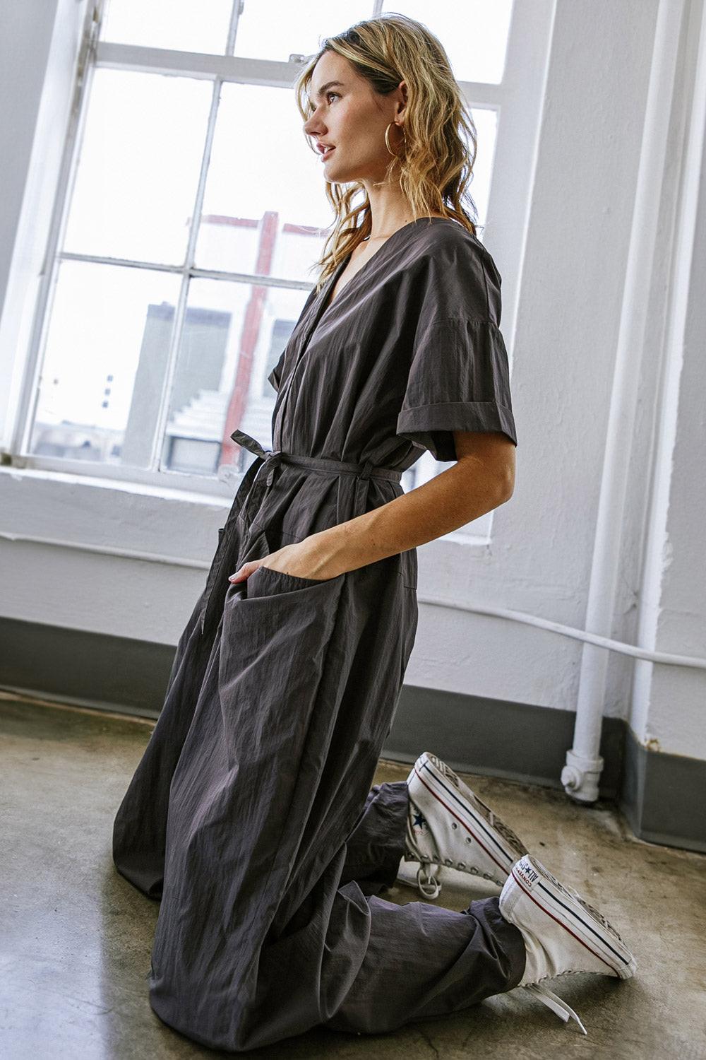 Say It Again Woven Jumpsuit in 20sha 20roc14 — Soul Flow Apparel
