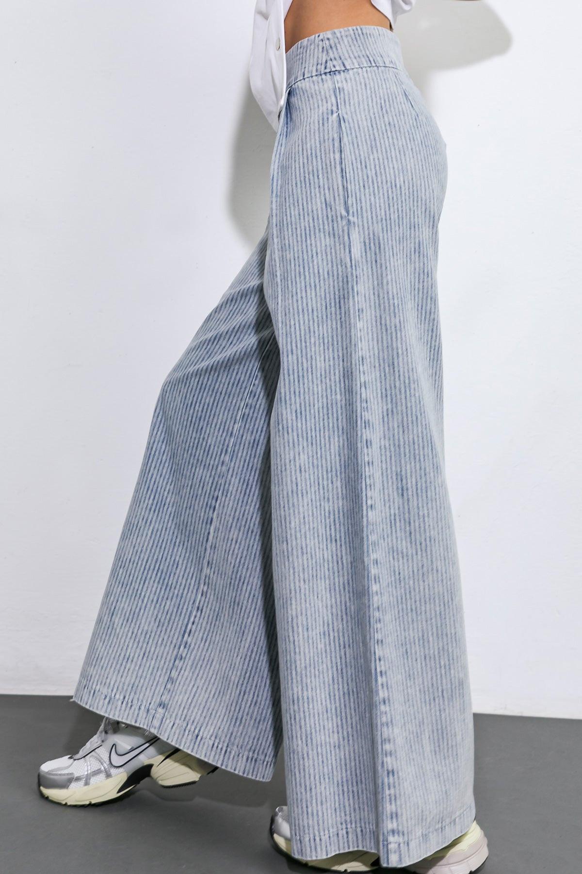 Play My Way Striped Denim Pants in 20lig 20str 20acid12 — Soul Flow Apparel