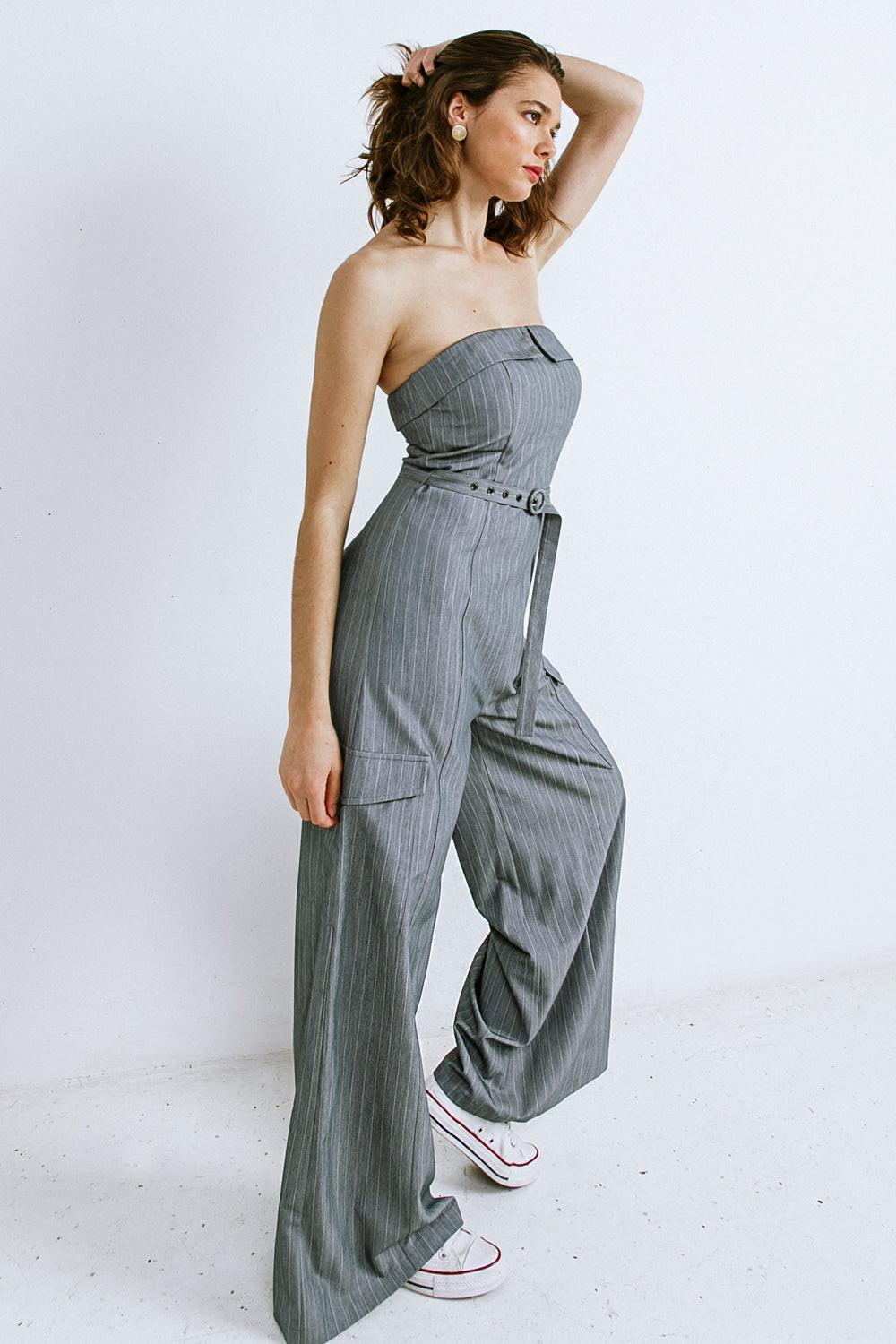Wishful Thinking Woven Jumpsuit in 20grey12 — Soul Flow Apparel